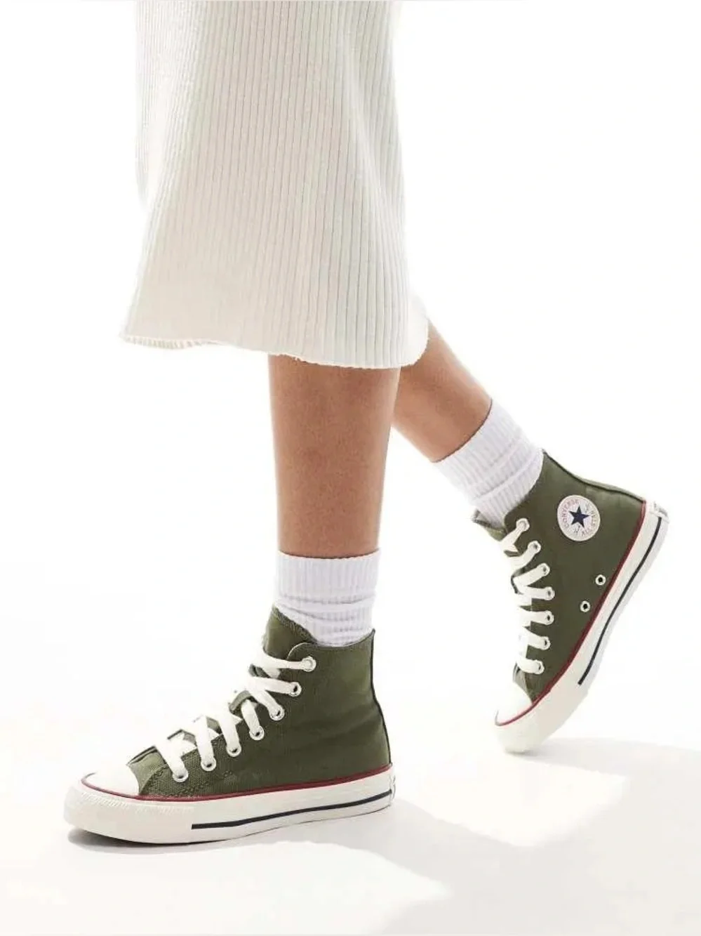 🆕 Converse Chuck Taylor All star Hi trainers army green Women Size 6 NIB